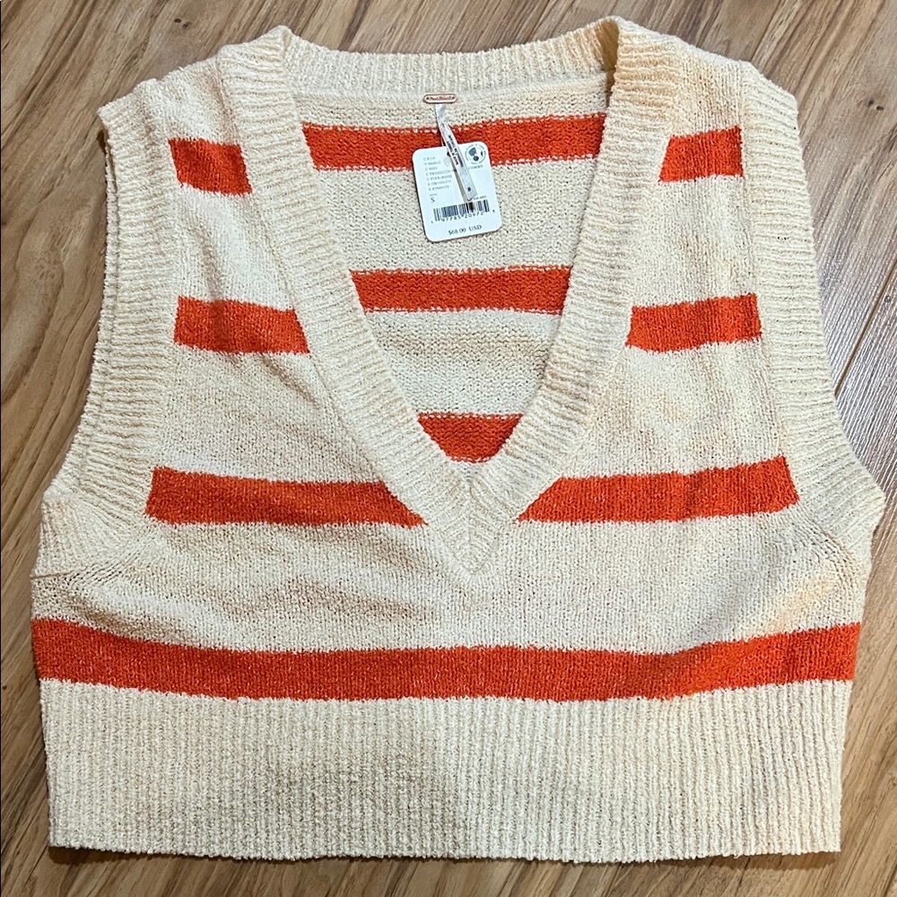 Free People Women’s Striped Knit Sleeveless Sweater Vest